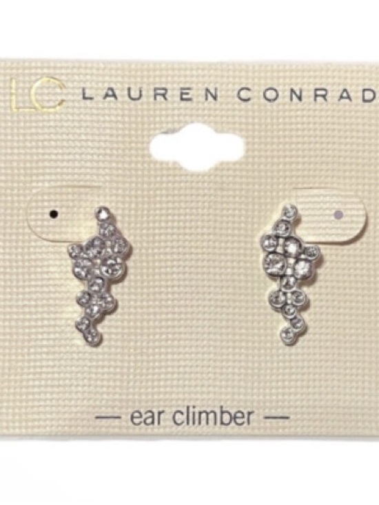 LC Lauren Conrad Jewelry - LC Lauren Conrad Crystal Silver Ear Climbers